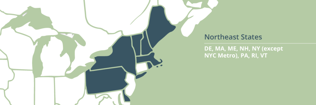 Map of states in the Northeast Intergroup